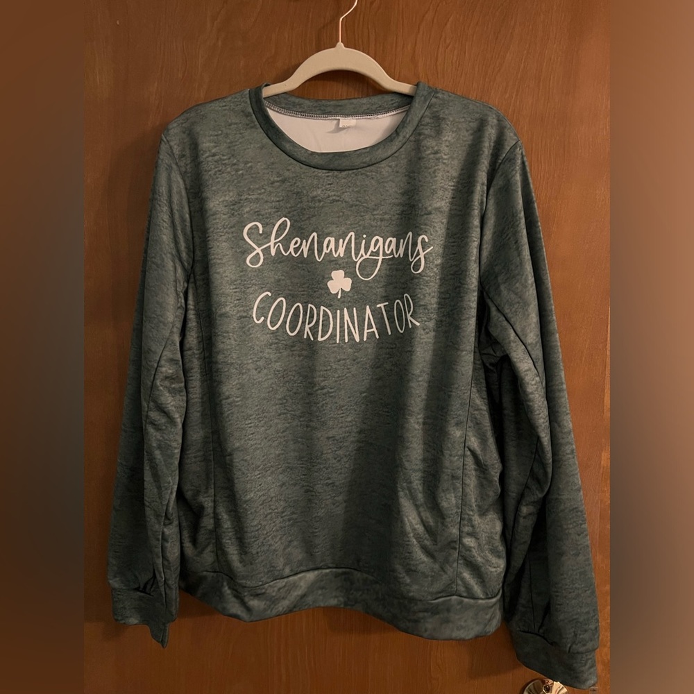 New Green Shenanigans Coordinator pullover. Women’s XXL fast ship